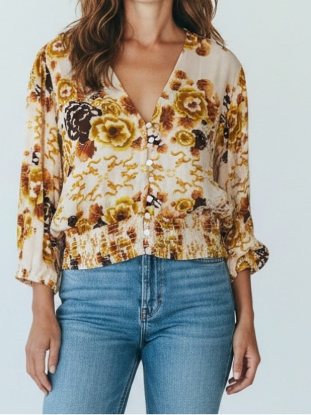 Talisman Women's Size XL Floral Crop Top